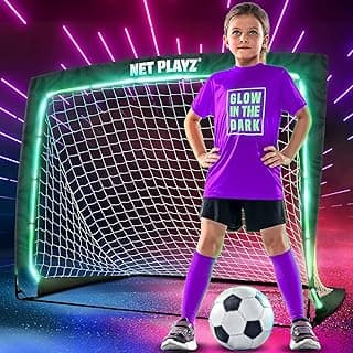 Soccer Net Gifts - Light Up Soccer Goals, Glow in The Dark | Portable Pop-up Football Goals