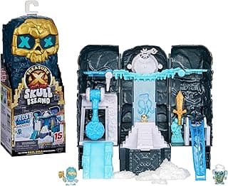 Treasure X Lost Lands Skull Island Frost Tower Micro Playset, 15 Levels of Adventure. Survive The Traps and Discover 2 Micro Sized Action Figures. Will You Find Real Gold Dipped Treasure?