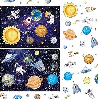 Space Stickers for Kids Solar System Astronaut Stickers Mix and Match Outer Space Stickers DIY Outer Space Wall Make Your Own Sticker for Kids Educational Learning Birthday (24 Sheets) image