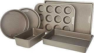GoodCook Sweet Creations 6-Piece Textured Nonstick Steel Bakeware Set, Champagne Pewter