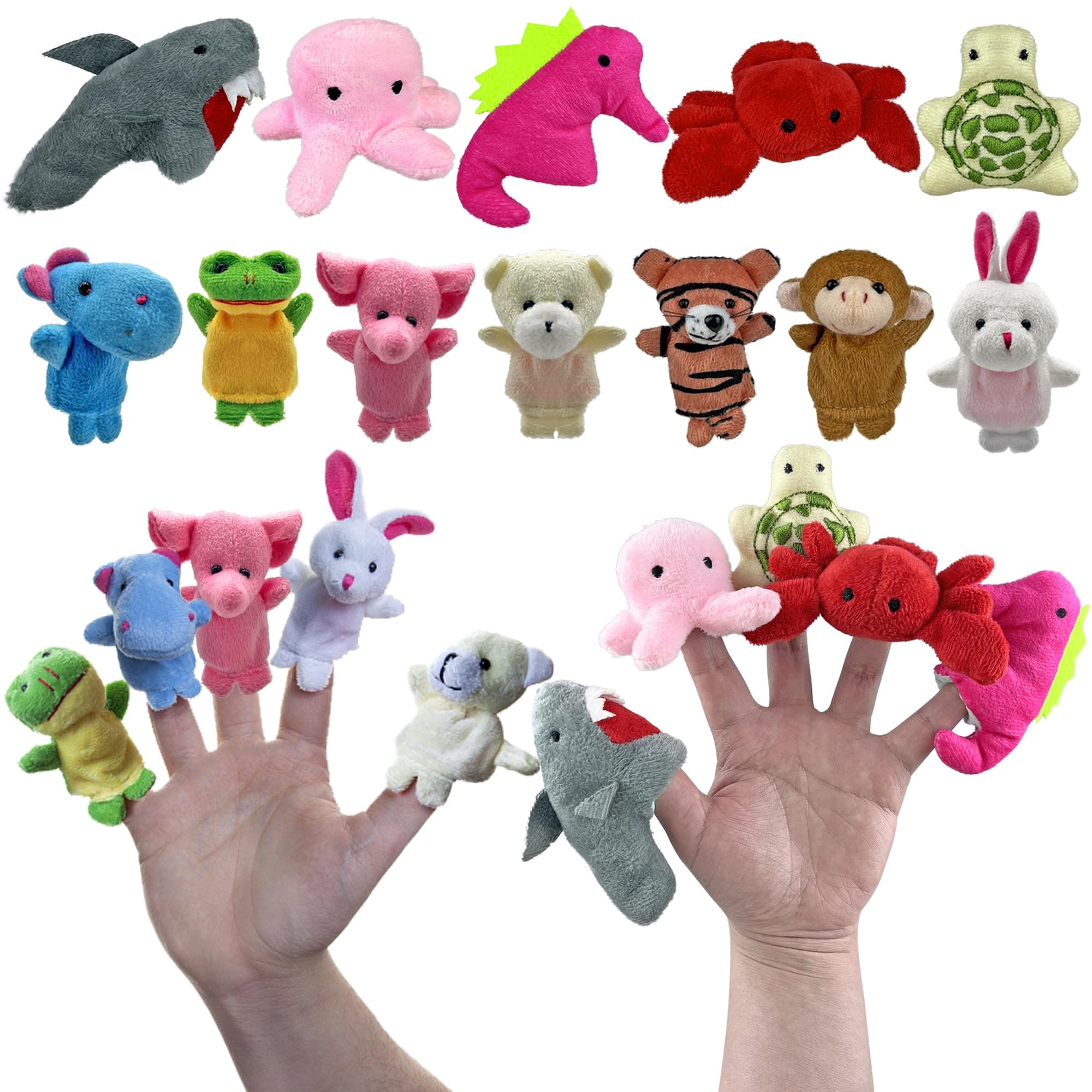 12 PCS Finger Puppets Set Mini Stuffed Animals Finger Puppet for Storytelling Playing Teaching Shows Playtime Schools Birthday Party Favor Supplies