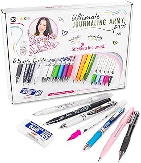 Pentel Carrie Walker Ultimate Journal Mix, Writing and Journaling Kit, Gel Pen/Mechanical Pencil/Marker Variety, 20 Pieces image
