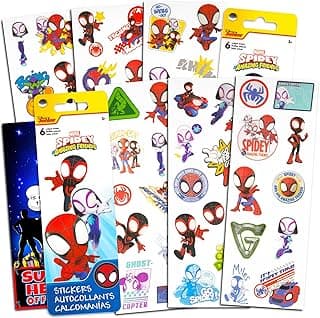 Marvel Spidey and His Amazing Friends Stickers for Party Favors - Bundle with Over 150 Spidey Stickers Featuring Peter Parker, Miles Morales, and Gwen Stacy | Spiderman Party Supplies image