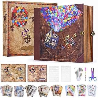 Our Adventure Book 148-Page DIY Handmade Scrapbook Kit - Embossed Leather Cover - Gift Boxed with Full DIY Accessories for Couples, Weddings, Anniversaries & More for Life’s Greatest Adventures image