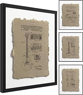Chancertons Guitar Wall Art - Guitar Art - Fender Gift - Gibson Gift - Guitar Art Wall Decor - Guitar Decor Men - Guitar Room Decor - Guitar Gifts - Guitar Gifts for Men -Set 4(8x10 Unframed) image