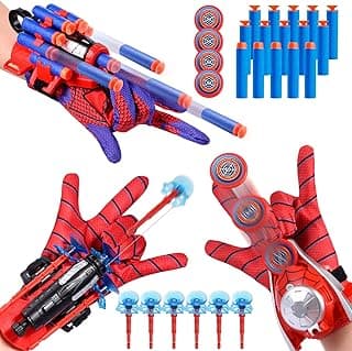 LITTCO 3 Sets Spider Web Shooters, Superhero Fans Webs Shooter for Kids, Cosplay Launcher Gloves with Wrist Toy Set, Christmas Halloween Birthday Party image
