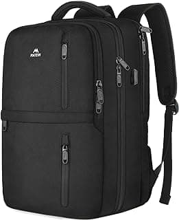 MATEIN Carry on Backpack, Extra Large 40L Flight Approved Travel Laptop Backpack with USB Port, 17 Inch Water Resistant Luggage Computer Daypack College Overnight Weekender Bag for Men & Women, Black