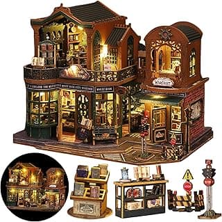 DIY Miniature House Kit, Mayberry Street Miniatures, Magic House Miniature kit, Model Building Craft Diorama Kit, Ideal Gifts for Birthday Easter Christmas(Magic Book Shop)