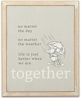 Open Road Brands Disney Winnie the Pooh and Piglet Better Together Wood Wall Decor For Nursery, Bedroom or Play Room