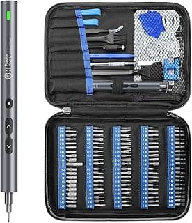 Mini Electric Screwdriver Set, SOONAN 120 in 1 Small Portable Cordless Power Screwdriver Set with 100 Precision Bits & LED Light & 20-bit Tool Set Handy Repair Tool for Phone Watch Camera Laptop image