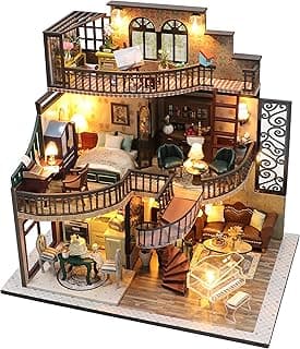 Miniature House Kit, Dollhouse Kit, Miniature Kit, DIY Mini House Building Kit for Adult Teen, Victorian