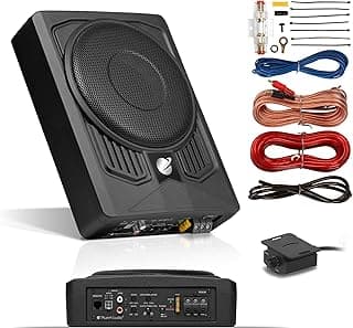 Planet Audio P8AWK Low Profile 8 Inch Under Seat Powered Car Subwoofer - 800 High Output, Built-in Amplifier, for Truck, Boxes and Enclosures, Remote Subwoofer Control image