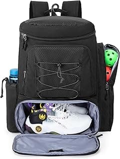 Pickleball Paddle Bag Backpack for 4 Rackets with Fence Hook, Pickleball Equipment Bag with Shoe Compartment for Men Women, Bag Only image