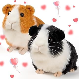 Valentines Day Gifts for Kids, 2pc Guinea Pig Stuffed Animals Realistic Plush Cute Valentine Stuffed Animals Toys, Small Live Animals Pet Doll for Boys Girls Valentines Day Classroom Gifts image