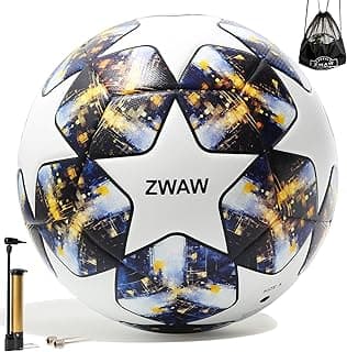 Soccer Ball Size 5 – Waterproof PU Leather, Includes Pump, Needles, and Mesh Storage Net for Easy Carrying
