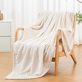 Andency Soft Fleece Throw Blanket for Couch - Super Cozy Warm Flannel Decorative Blankets, Lightweight Plush Blanket for Bed Sofa, Beige 50x60 Inches image