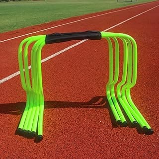 5 PCS Agility Hurdles Training Equipment, Track and Field Jumping Workout Obstacles, Plastic Soccer Agility Workout Trainer Kit, for Athletes Adults(Green,30cm/11.8in)