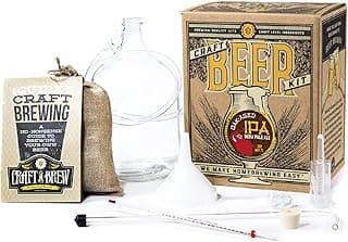 Craft A Brew - Oak Aged IPA - Beer Making Kit - Make Your Own Craft Beer - Complete Equipment and Supplies - Starter Home Brewing Kit - 1 Gallon