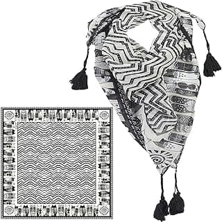 Wild Cats Black White Artistic Square Tassels Scarf image