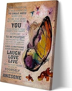 PixelTide Today Is a Good Day to Have a Great Day" Motivational Wall Art - Inspirational Quote Canvas Print, Positive Affirmation Poster for Home, Office, Gym, College Dorm Decor (inch-Unframed-E,12W"x18L") image