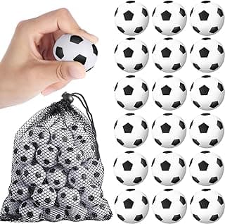 Kasyat 40 Pieces Mini Soccer Stress Balls Sports Stress Balls Relaxation Gadgets Fidget Stress Relief Balls Bulk Soccer Foam Ball Soccer Theme Party Favors with Drawstring Mesh Bag, 1.2 Inch image