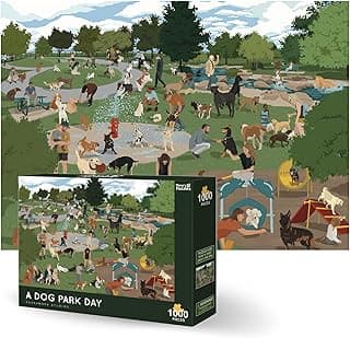 1000 Piece Puzzle for Adults, Dog Park Puzzles - Smooth Edged, High Resolution Puzzle; Matte Finished, Zero Dust Jigsaw Puzzle Animal Puzzle image
