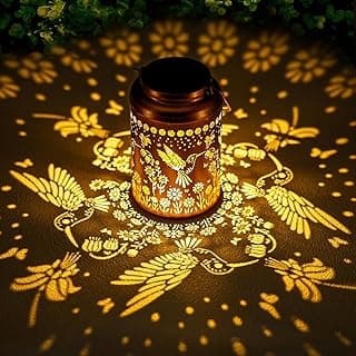 Hummingbird Solar Lanterns Outdoor Waterproof Hanging Solar Lights Metal Decorative LED Lanterns Outside Decor for Garden,Yard,Patio,Lawn Christmas Gifts for Women Mom