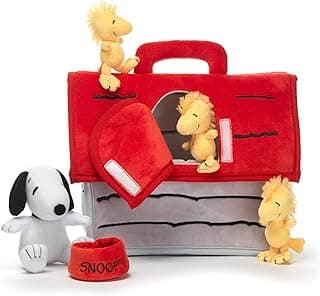 Lambs & Ivy Classic Snoopy Interactive Plush Doghouse with 5 Stuffed Animal Toys image