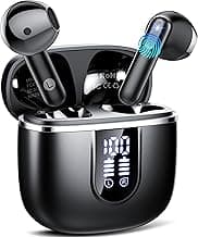 Wireless Earbuds, Bluetooth 5.4 in Ear Headphones HiFi Stereo Deep Bass, 40H Playtime Ear Buds with 4 ENC Noise Canceling Mic, LED Display USB-C, IP7 Waterproof Earphones for Phone Pad Laptop Workout image