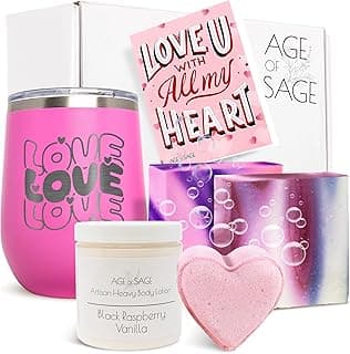 Love Spa Gift Basket for Women - Self Care Basket, Relaxation, Pampering Gift for Girlfriend, Wife, Mom, Sister, Friends - Birthday Bundles, Mothers Day, Anniversary, Valentines Day Gift Set for Her image