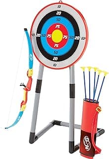 NSG Deluxe Bow and Arrow Set for Kids - Toy Archery Bow with Large Freestanding Target, Suction Cup Arrows, and Quiver image