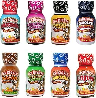 ASS KICKIN' Premium Hot Sauce Travel Size Mini Bottles - 8 Pack Gift Set With .75 oz Bottles - Perfect Christmas Gifts for Hot Sauce Fans image