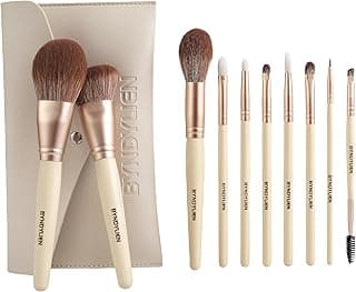 Makeup Brush Set - 10PCS Makeup Brushes with Makeup Bag, Synthetic Goat Hairs Bristles and Wood Handle including Eyeshadow Brushes, Concealer, Eyeliner, Eyebrow Makeup Brush and Lip Brush image