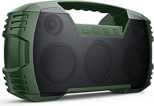 IPX7 Waterproof Bluetooth Speaker, 40W (60W Peak) Portable Wireless Speaker, 32H Playtime, Stereo Loud Sound, Deep Bass, Outdoor Speaker, Bluetooth 5.0, Built-in Mic for Camping, Party, Beach-Green image
