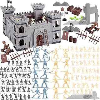 3 otters 310PCS Military Soldier Playset, Toy Soldiers Medieval Knight Army Men Pirate Castle Model Assembly for Boys Birthday Christmas Party Gift image