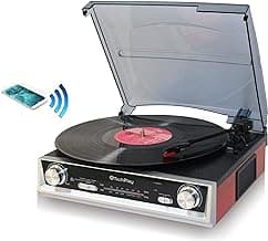 TechPlay ODC107BT, Bluetooth Connection, 3-Speed Turntable FM Radio