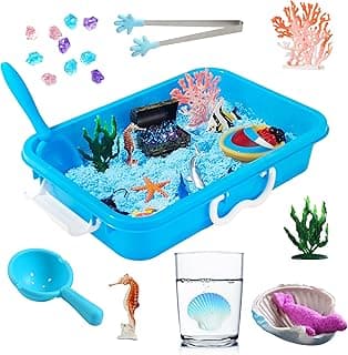 Ocean Sensory Bin, Ocean Sensory Water Toys with Sea Animal for Toddlers Boys and Girls, Kids Toys Gift Sand Box for Age 3 4 5 6 7 8 image