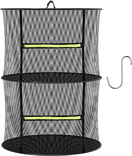 Herb Drying Rack - Mesh Drying Rack - Herb Drying Rack Hanging with Green Zipper & Garden Pruning Shears for Drying Herb - Hanging Drying Rack - Plant Drying Rack (2 Layers) image