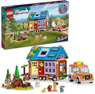 Friends Mobile Tiny House 41735, Forest Camping Dollhouse Pretend Play Set with Toy Car to Enjoy The Great Outdoors, Includes Leo & Liann Friendship Mini-Dolls, Gift Idea for Kids 7 Plus image