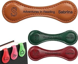 Unique Personalized Magnetic Leather Bookmarks 1 Pack: Custom Engraved, Motivational Text, and Retro Charm - A Thoughtful Gift for Book Lovers, Readers, Kids, and Students image