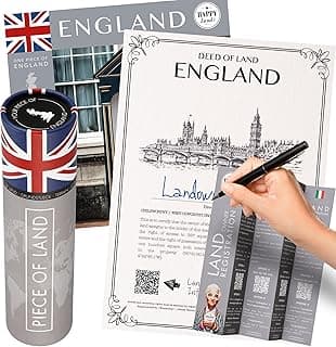 British Gifts for Women an Men - Real Piece of England - Highly Unique English Themed Gifts - Blank Certificate to Write in The Name of Your Choice - London Gift Ideas - British Christmas Gifts image