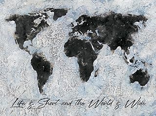 Travel Adventure Wall Art, The World is Wide Custom Framed Home Décor, 16x12, 50 Custom Frame Options image