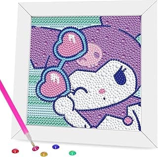 YSUNETER Diamond Painting Kits for Kids Beginner - Framed DIY 5D Full Drill Diamond Art Kits for Children, Cute Animals Round Crystal Rhinestone Gem Art Crafts Home Wall Art Decor 5.9 x 5.9 Inches