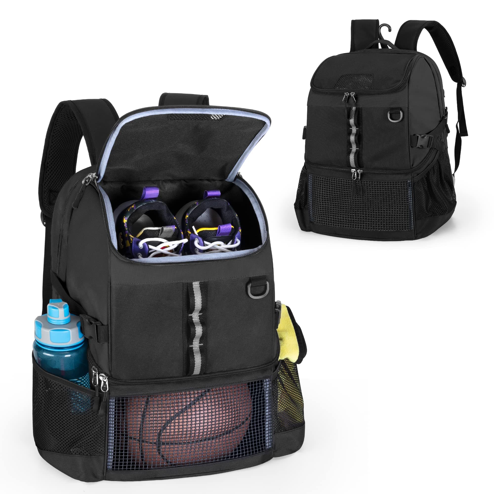 Basketball Bag, Soccer Equipment Bag with Ball & Shoe Compartment for Soccer Ball, Volleyball, Gym, Outdoor, Travel