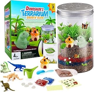 Dinosaur Terrarium Kit for Kids STEM Science Plant Growing Fluorescent Set Creative Educational Gardening Toy for Ages 4 5 6 7 8-12 Boy & Girl Birthday Gifts for Kids… image