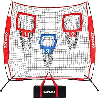6x6ft Football Training Net, Football Throwing Net with 3 Target Pockets, Portable QB Throwing Practice Equipment with Small Carry Bag,Most Suitable for Kids