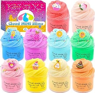 10 Pack Cloud Slime Kit, DIY Cloud Slime for Girls and Boys, Stress Relief Toy for Kids Party, Surprise Slime Making Kit, Kids Birthday Party Favors Gifts Ideas image