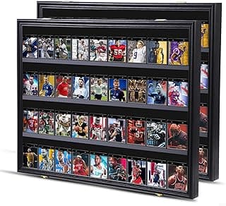 Nice C 36 Graded Sports Card Display Case, Baseball Card Display Case, Trading Card Display Case Football Cards, 98% UV Protection, Acrylic, Lockable (Horizontal 2 Pack) image