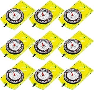 BBTO 9 Pieces Orienteering Compass Hiking Backpacking Camping Compass Map Reading Outdoor Waterproof Compass for Scout Men Women image