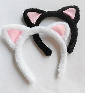 Cat Ears Headband, 2Pcs, Soft Cat Ears Hairband for Skincare, Makeup, Yoga, and Cosplay, Adult's or Children's Photo Prop image